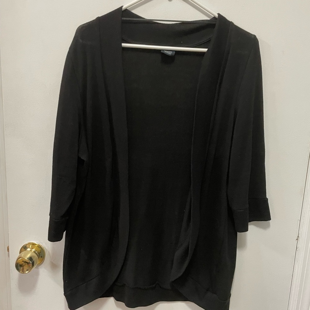 Faded glory XL black sweater cardigan, 3/4 length sleeve, lightly used